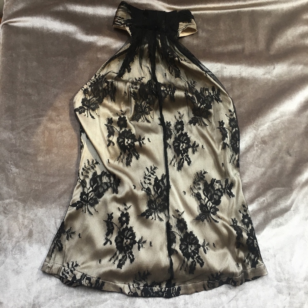 Marciano Lace Blouse Open Back Halter Top
